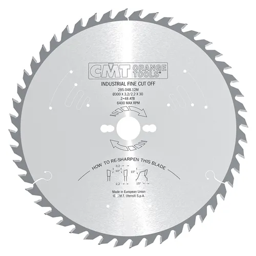 CMT Industrial Rip and Crosscut Saw Blade - D254x2,4 d30 Z60 HW -5°Neg