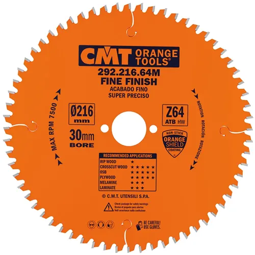 CMT Orange Fine Cut-off Saw Blade for Portable Machines - D230x2,8 d30 Z48 HW