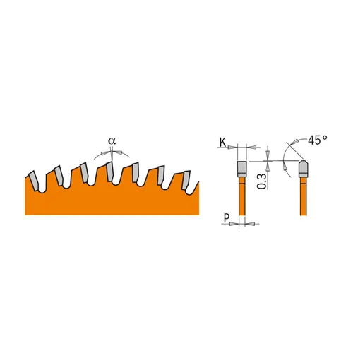 CMT Orange Saw Blade for Laminated Board, Non-ferrous Metal, Plastic - D120x1,8 d20 Z36 HW