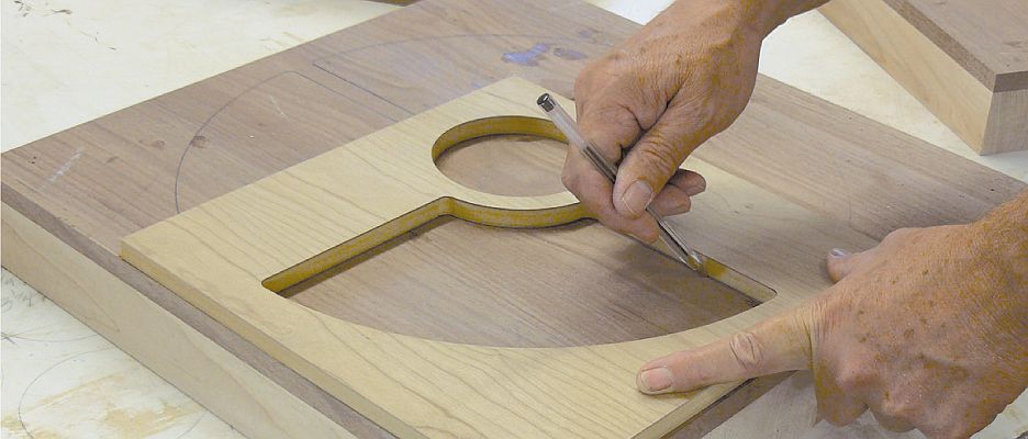 Step-by-step bowl and tray production - drawing out the template