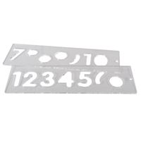 Template Set, Numbers 57 mm uppercase, 1-10 Template Set, Numbers 57 mm uppercase, 1-10