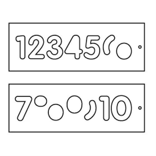 Template Set, Numbers 57 mm uppercase, 1-10