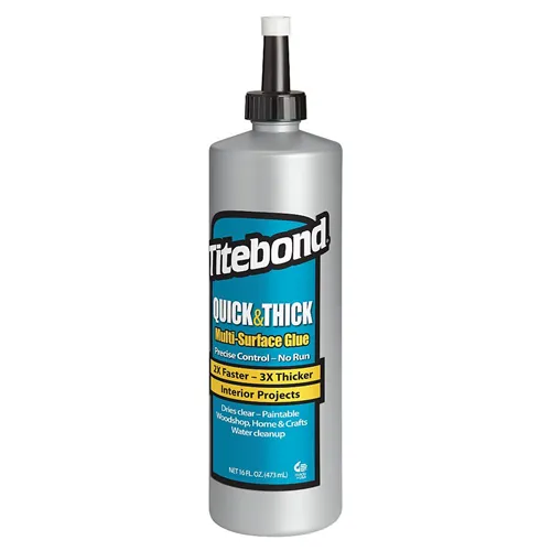 Titebond Quick & Thick Wood glue - 473 ml, Plastic Bottle