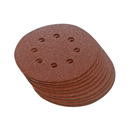 Sanding Hook & Loop Discs, Punched 125 mm, 10pcs - 240 grit
