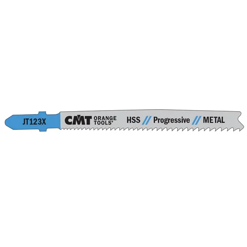 CMT Jig Saw Blade HSS Progressive Metal 123 X - L100 I75 TS1,2-2,6 (set 5pcs)