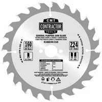 CMT Contractor Saw Blade for Wood - D160x2,2 d20 Z24 HW