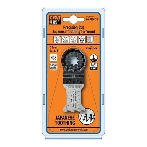 CMT Starlock Precision Cut HCS, Japanese Toothing for Wood - 35 mm, 5pc Set