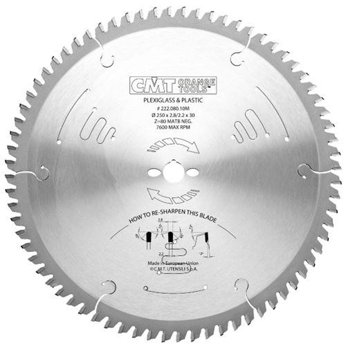 Cmt Saw Blade For Laminated Flooring Pvc Plexiglass D250x2 8 D30 Z80 Hw Igm Tools Machinery - What Saw Blade For Laminate Flooring