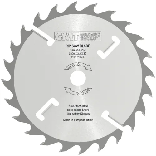 CMT Industrial Multi-rip Saw Blade with Rakers - D250x3,2 d30 Z20+4 MEC HW