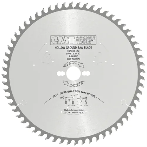 CMT Industrial C287 Saw Blade for Laminated Boards without Scorer - D220x3,2 d30 Z42 HW -6°Neg