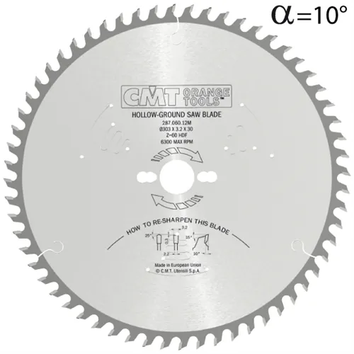 CMT Industrial C287 Saw Blade for Laminated Boards without Scorer - D220x3,2 d30 Z42 HW -6°Neg