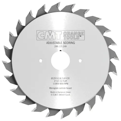 CMT Adjustable Scoring Blade - D125x2,8-3,6 d22 Z12+12 HW