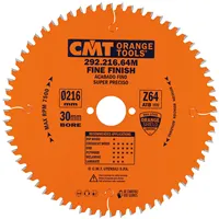 CMT Orange Fine Cut-off Saw Blade for Portable Machines - D216x2,8 d30 Z80 HW -5°Neg