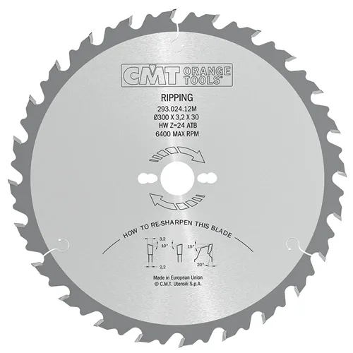 CMT Industrial Rip Saw Blade - D450x3,8 d30 Z36 HW