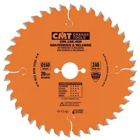 CMT Orange Saw Blade for Laminated Board, Non-ferrous Metal, Plastic - D190x2,8 d30 Z40 HW