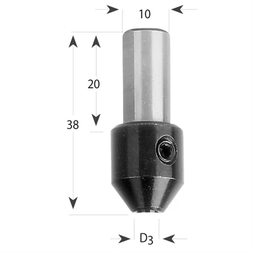 Adaptor for Twist Drill S10 - D4 S=10x20 L38