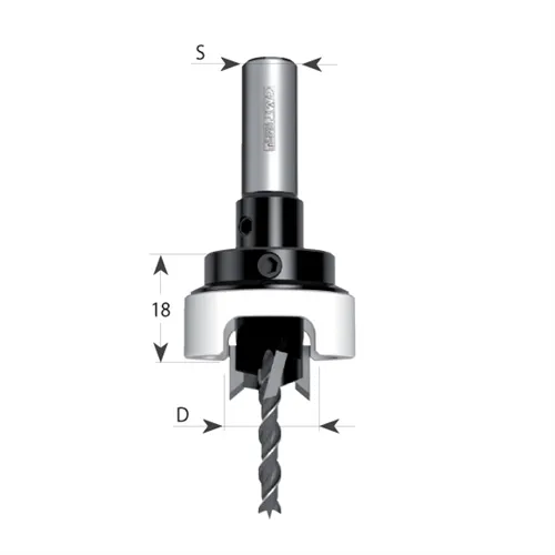 Drill Bits with Countersink and Backstop - 90° D15 d5 S10