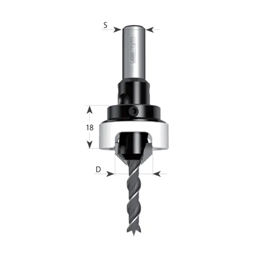 Drill Bits with Countersink and Backstop - 45° D16 d5 S10