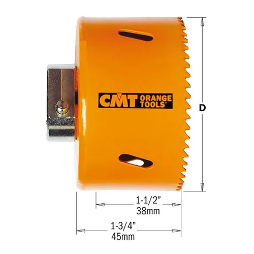 CMT C551 FASTX4 Bi-Metal Plus Hole Saw - D76x38 L45