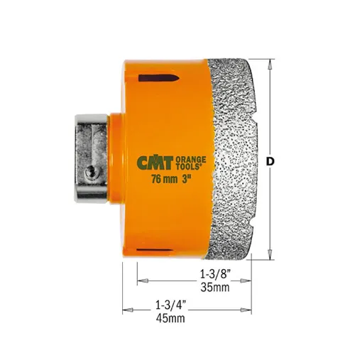 CMT C552 FASTX4 Diamond Dry Hole Saw - D68x35 L45