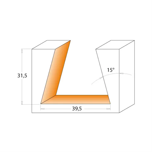 CMT Dovetail Bit for Roof Frames - 15° D39,5x31,5 S=M12x1 HW