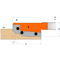 CMT Knife for C694013 - Pair of Knives B 60x11,9x1,5 mm