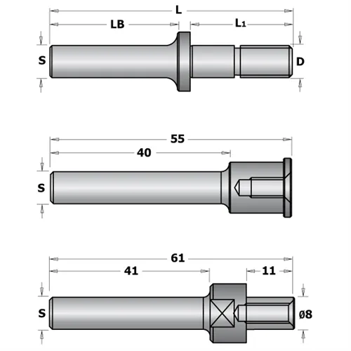 CMT 924 Arbor for Slot Cutters, prolonged, screw fitted with a bearing - S=8, L1=40, L86