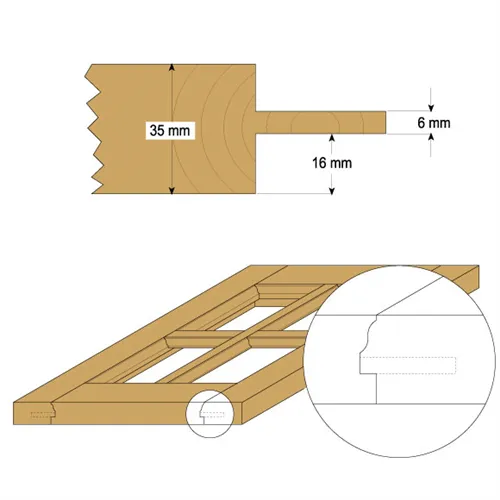 Window Sash Set - D38 + 35, Bearing fitted 22 S=12 mm
