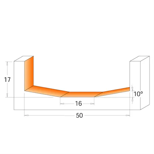 Raised Panel Bit - D50 d2=16 I17 A=10° S=12