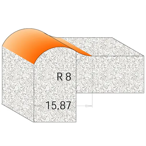 Profile Bit for CORIAN - D25,4 I22,2 R8 B15,87 S=12