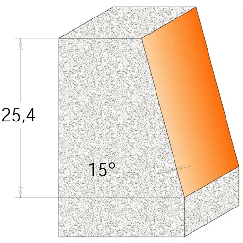 Chamfer Bit for Corian - D31,7 I22,2 A15° S=12