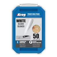 Kreg Standard Pocket-Hole Plugs - plastic, white, 50 pcs