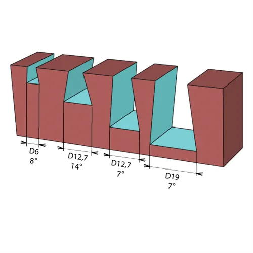 Dovetail Bit HW - D12,7x12,7 L56 14° S=6,35