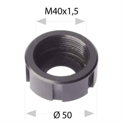 Clamping Nut for ER32 - M40x1,5-50 RH, Bearing fitted