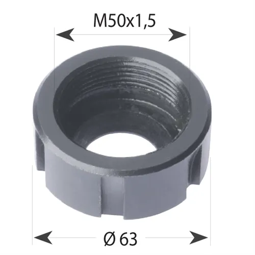 Clamping Nut for ER40 - M50x1,5-63 RH, Bearing fitted