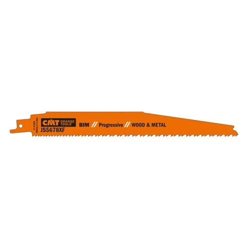 CMT Sabre Saw Blade BIM Progressive Wood-Metal 5678XF - L225, I205, TPI6-12 (set 20pcs)