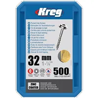 Kreg Zinc Maxi-Loc Pocket-Hole Screws - 32 mm, coarse thread, 500 pcs