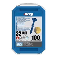 Kreg Blue-Kote Maxi-Loc Pocket-Hole Screws - 32 mm, coarse thread, 100 pcs