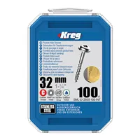 Kreg Stainless Steel Maxi-Loc Pocket-Hole Screws - 32 mm, coarse thread, 100 pcs