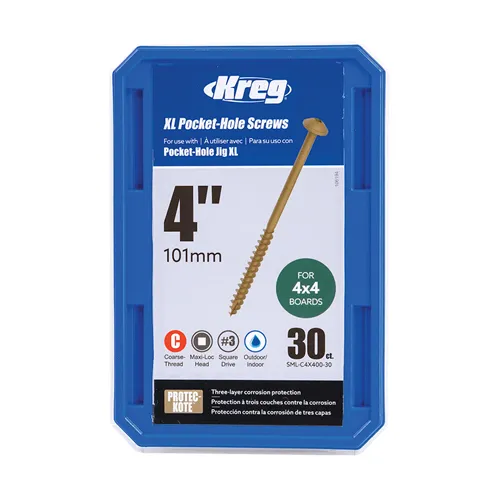 Kreg XL Pocket-Hole Screws - 100 mm, 30 pcs
