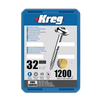 Kreg Zinc Maxi-Loc Pocket-Hole Screws - 32 mm, fine thread, 1200 pcs