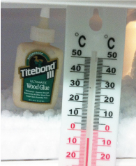 titebond freeze test temperature and glue
