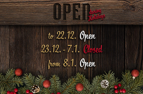 Opening Hours during Christmas Holiday 2020